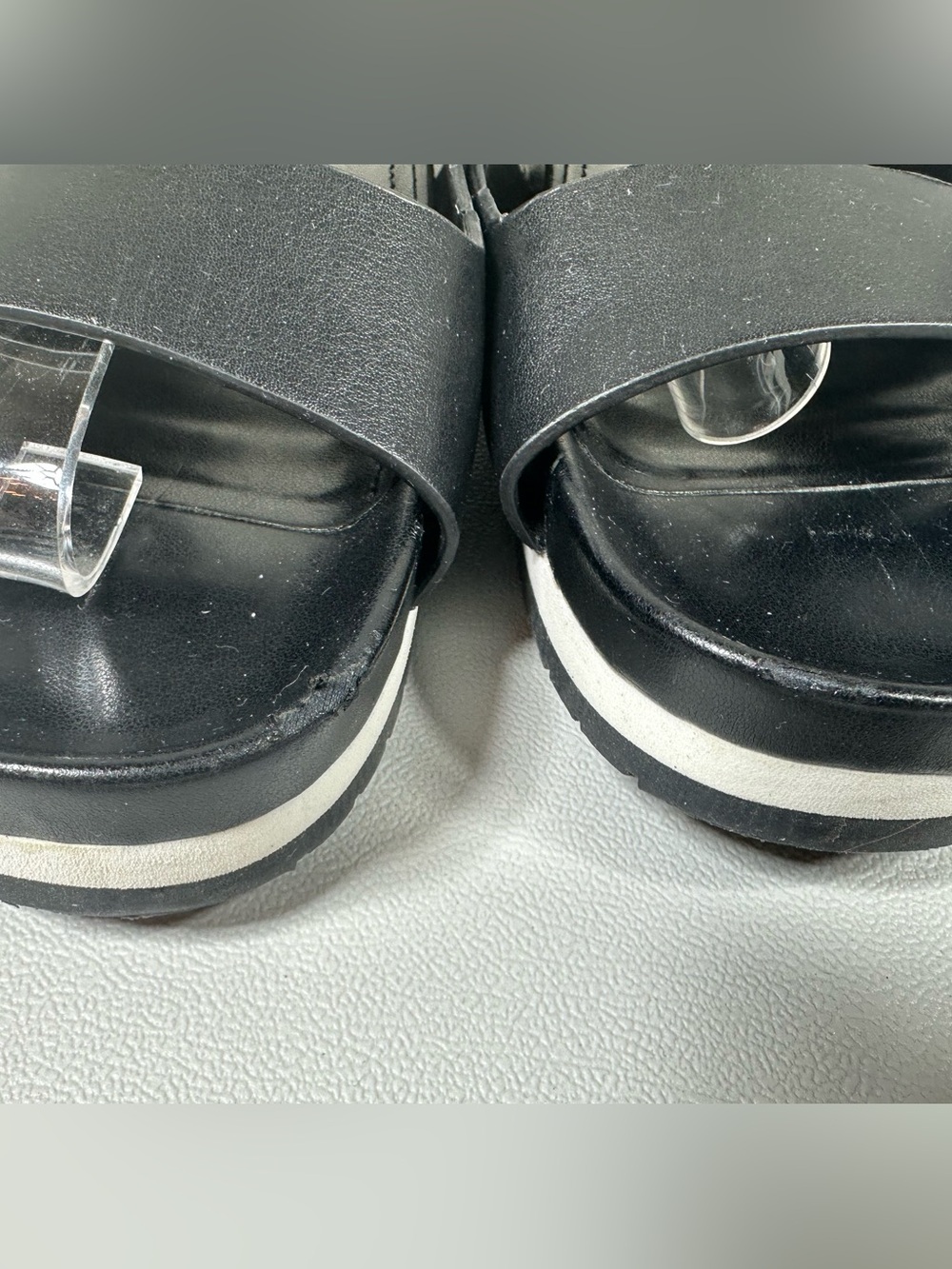 Marc Fisher Vegan Leather Double Buckle Slide Sandals - Picture 3 of 11